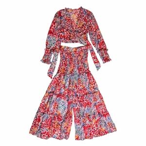 Colorful Floral Two-Piece Set